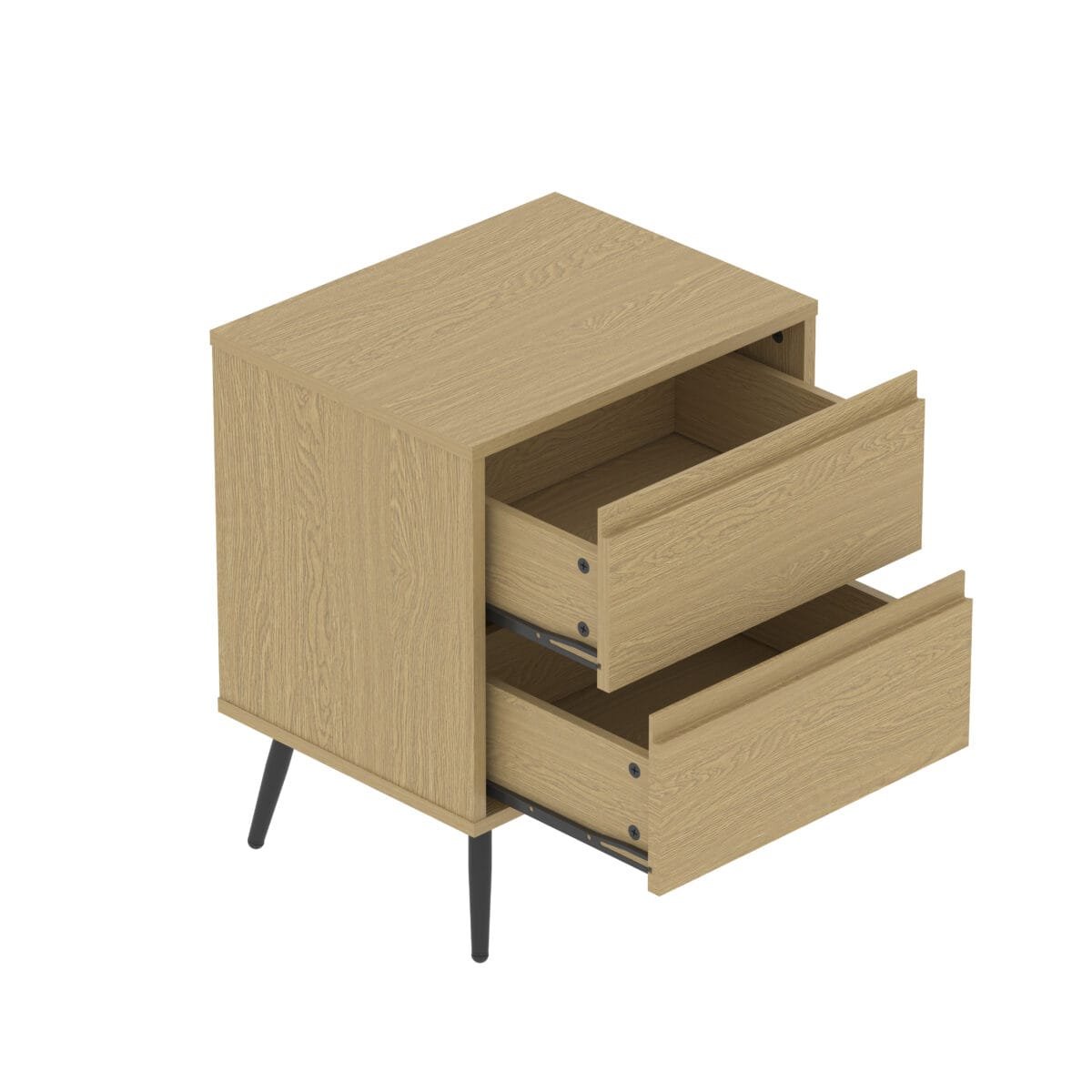 ⁦שידת לילה מעוצבת לצד המיטה בצבע אלון דגם 3071 מבית Step Up⁩ – תמונה ⁦4⁩