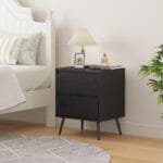 שידת לילה מעוצבת לצד המיטה בצבע שחור דגם 3071