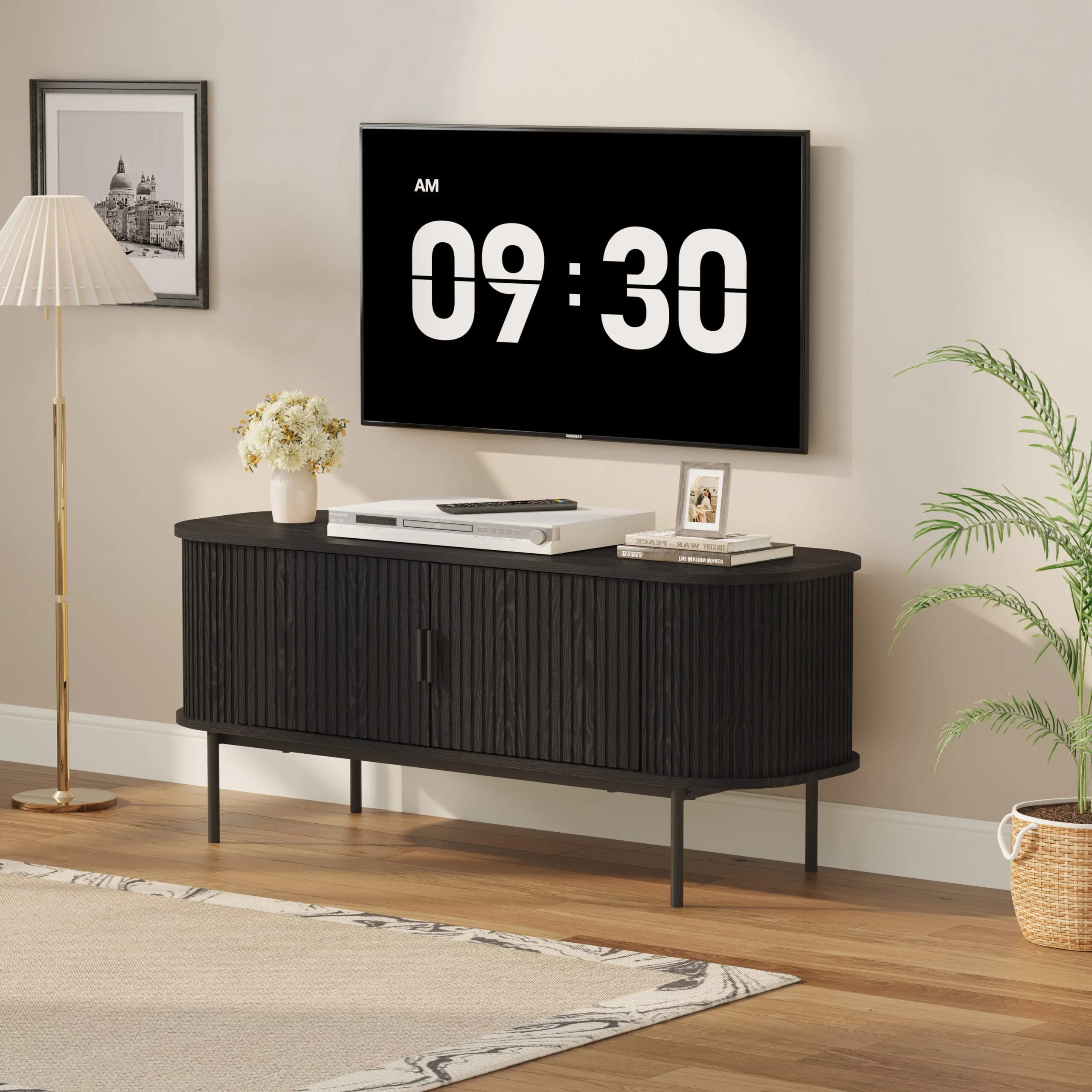 35 מזנון טלוויזיה מעוצב לסלון דגם 4078 באורך 120 ס"מ צבע שחור – תמונה 1