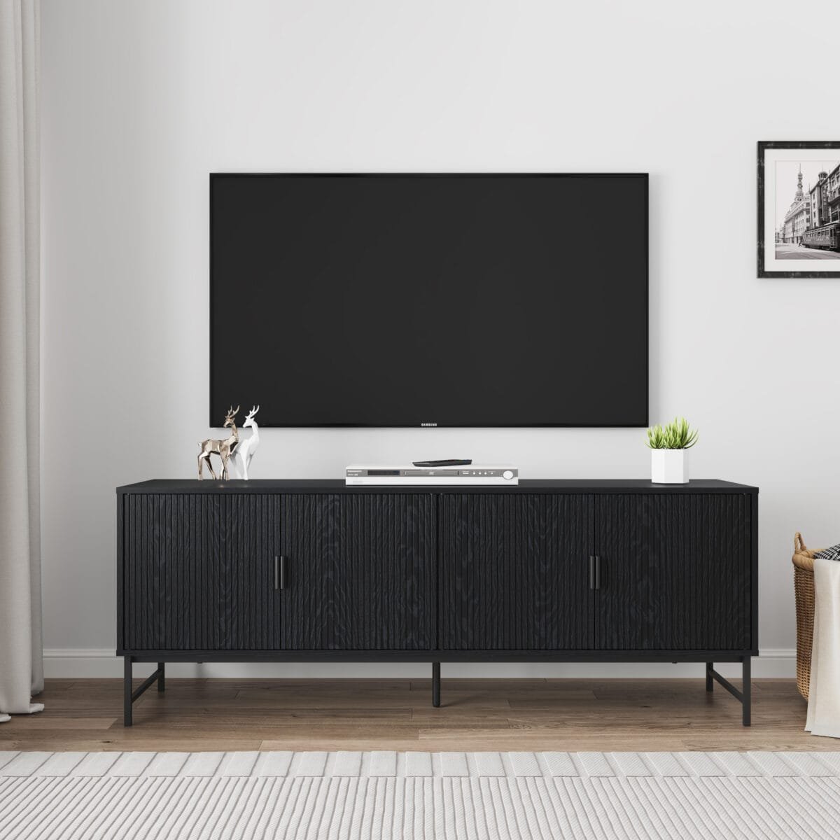 ⁦מזנון טלוויזיה יוקרתי לסלון דגם 4055 באורך 160 ס"מ צבע שחור⁩ – תמונה ⁦2⁩