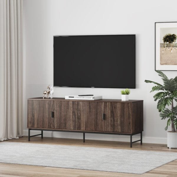 מזנון טלוויזיה יוקרתי לסלון דגם 4055 באורך 160 ס"מ צבע אגוז