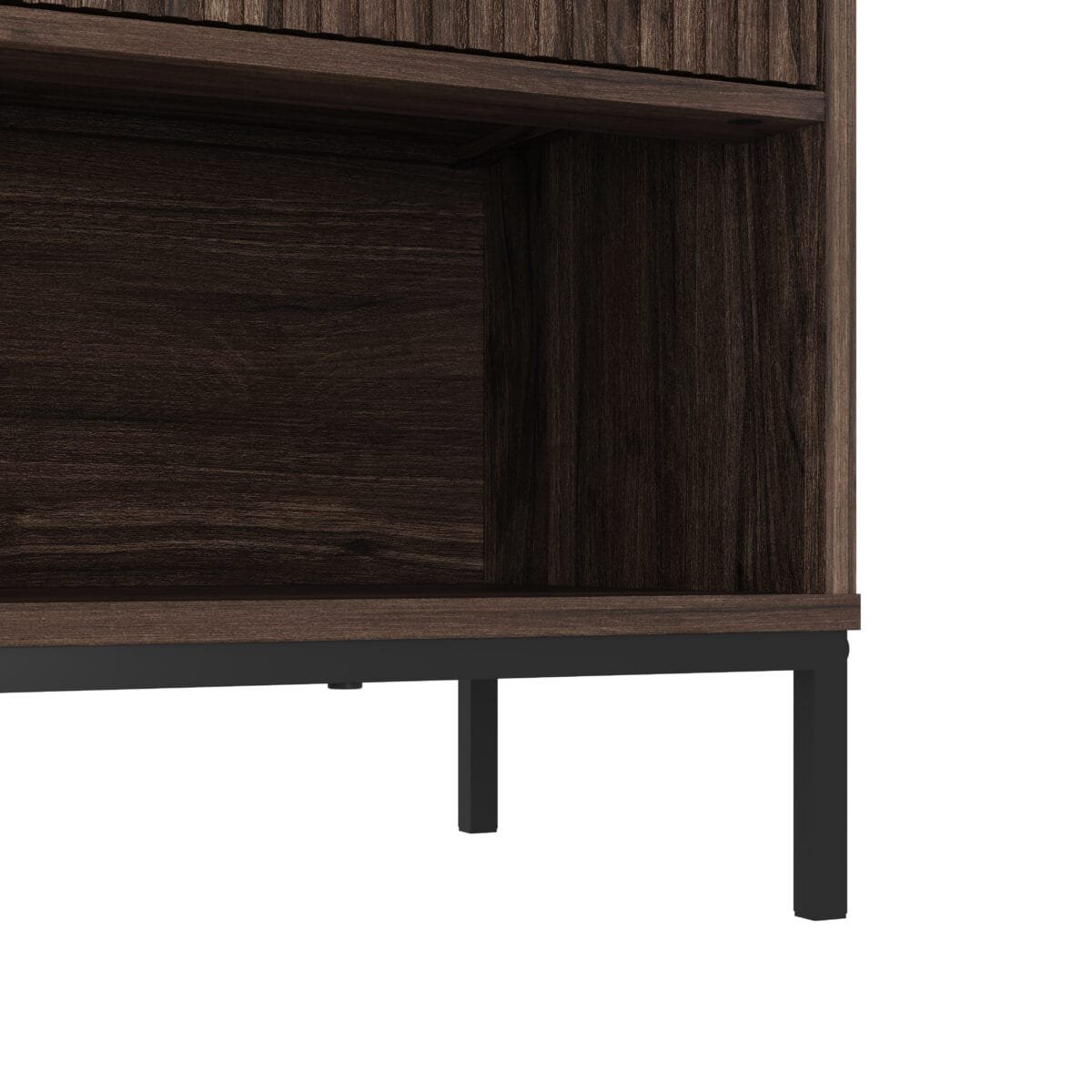 ⁦שידת לילה מעוצבת לצד המיטה בצבע אגוז דגם 3073⁩ – תמונה ⁦7⁩