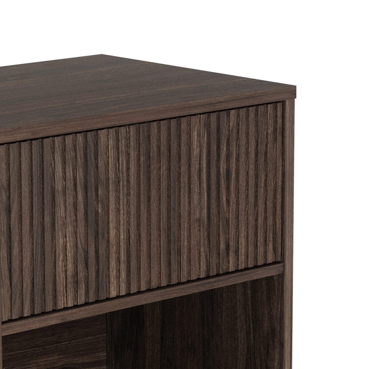 ⁦שידת לילה מעוצבת לצד המיטה בצבע אגוז דגם 3073⁩ – תמונה ⁦4⁩