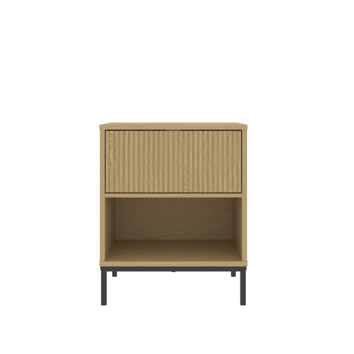 ⁦שידת לילה מעוצבת לצד המיטה בצבע עץ אלון דגם 3073⁩ – תמונה ⁦4⁩