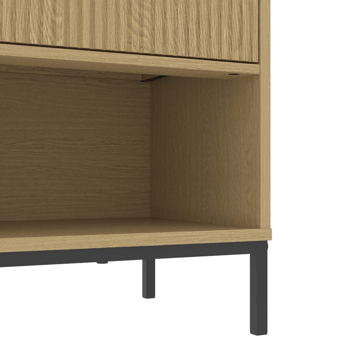 ⁦שידת לילה מעוצבת לצד המיטה בצבע עץ אלון דגם 3073⁩ – תמונה ⁦6⁩