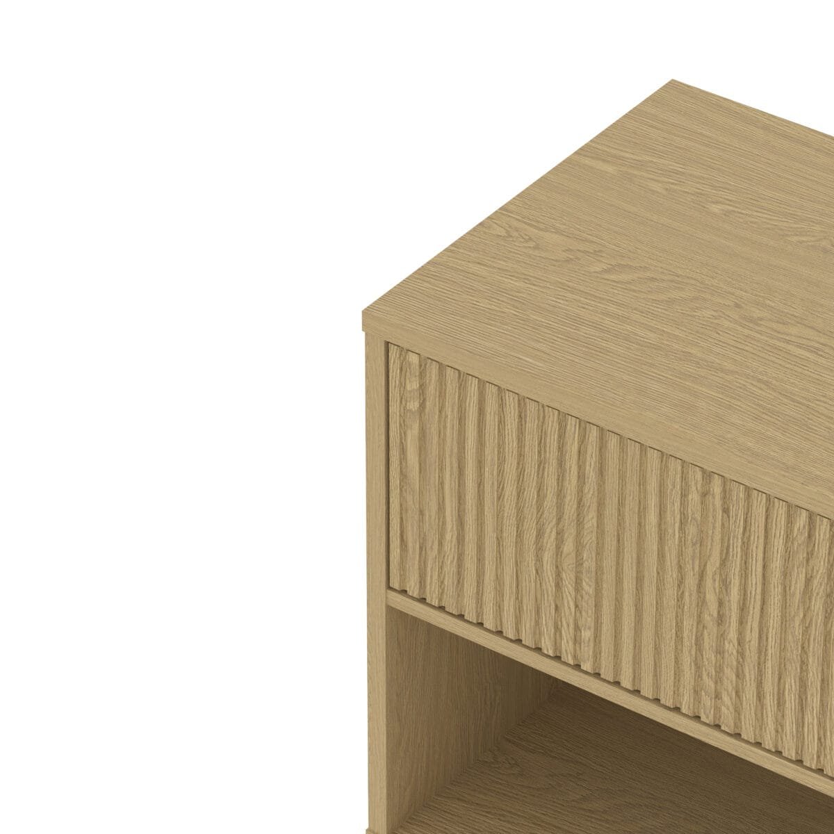 ⁦שידת לילה מעוצבת לצד המיטה בצבע עץ אלון דגם 3073⁩ – תמונה ⁦7⁩