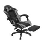 כיסא גיימינג כולל כרית עיסוי והדום נפתח לרגליים Tesla דגם 7008 בצבע אפור