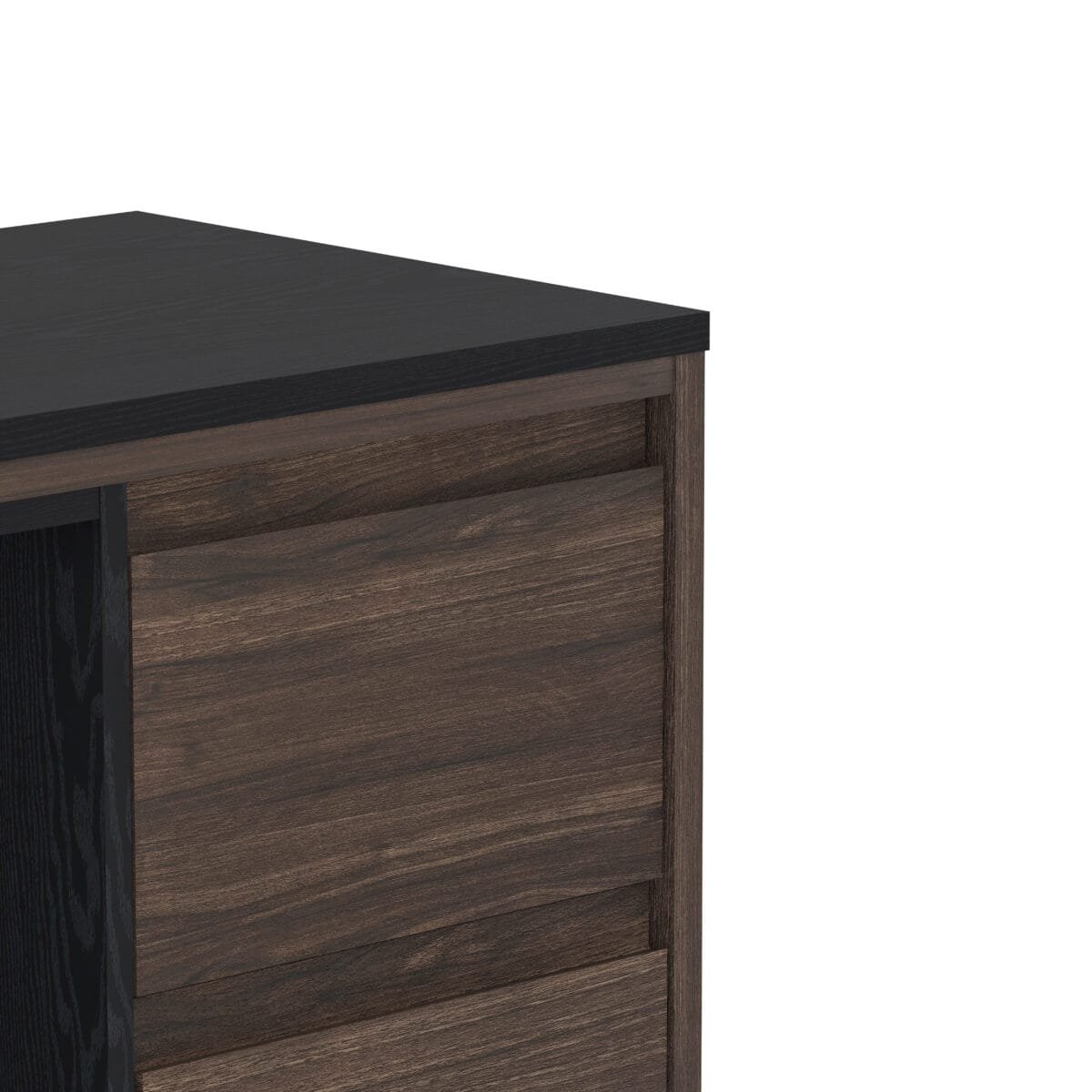 ⁦שידת לילה יוקרתית לצד המיטה בצבע אגוז בשילוב שחור דגם 3077⁩ – תמונה ⁦7⁩