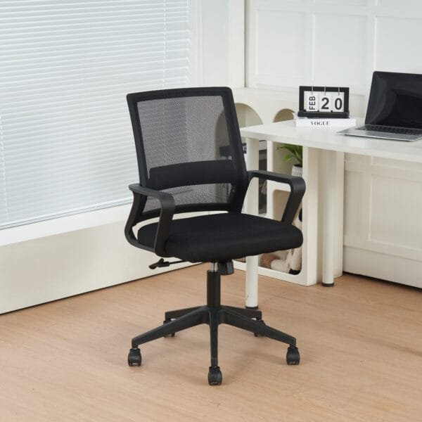 כיסא מחשב משרדי מתכוונן דגם 7007 בצבע שחור