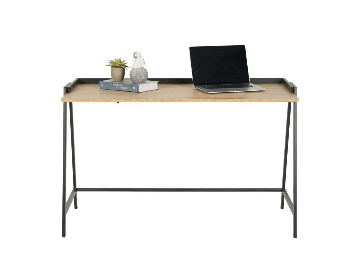 ⁦שולחן כתיבה מעוצב דגם 1201 בצבע עץ בשילוב שחור⁩ – תמונה ⁦2⁩