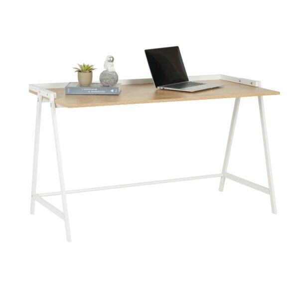 שולחן כתיבה מעוצב דגם 1201 בצבע עץ בשילוב לבן