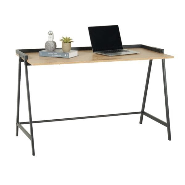 שולחן כתיבה מעוצב דגם 1201 בצבע עץ בשילוב שחור