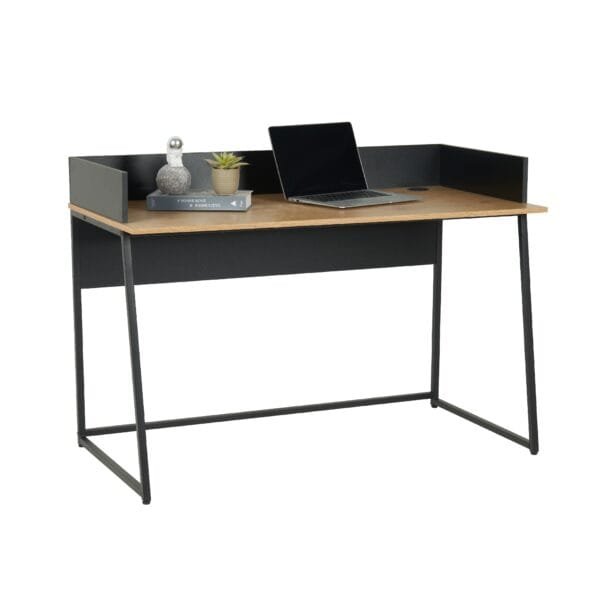 שולחן כתיבה מעוצב דגם 1206 בצבע עץ עם רגליים בצבע שחור