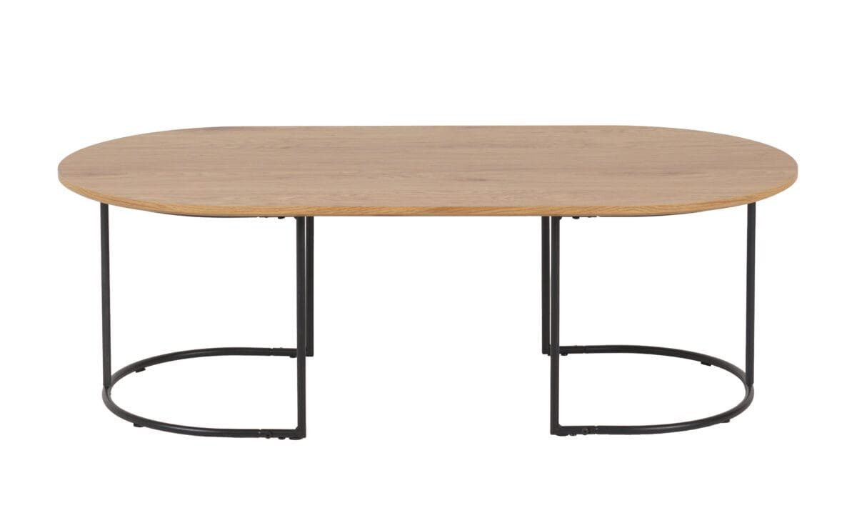 ⁦שולחן קפה אובלי לסלון בצבע עץ אלון דגם 5009⁩ – תמונה ⁦3⁩