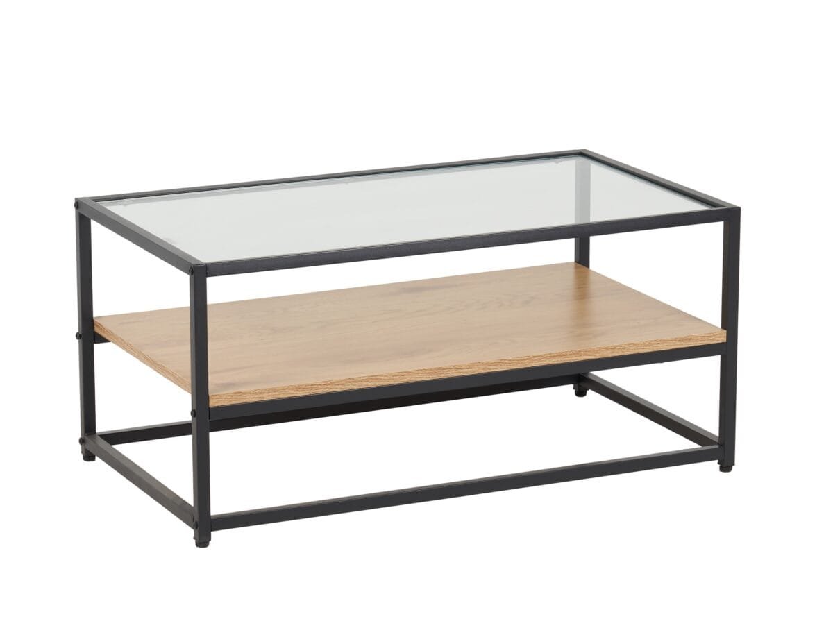 ⁦שולחן קפה לסלון דגם 5005 בצבע עץ שילוב זכוכית⁩ – תמונה ⁦3⁩