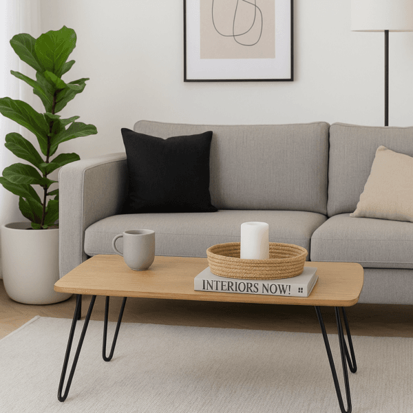 שולחן קפה מלבני לסלון בצבע עץ אלון דגם 5011