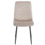 כיסא לפינת אוכל דגם 6129 בצבע קרם מבית Step Up – ריפוד קטיפה אלגנטי, רגלי מתכת חזקות ונוחות ארגונומית. מושלם לבית, למשרד או לבית קפה. כולל הרכבה עצמית.