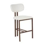 כיסא בר דגם 6123 מבית Step Up בצבע בז' שילוב רגליים דמוי עץ אגוז