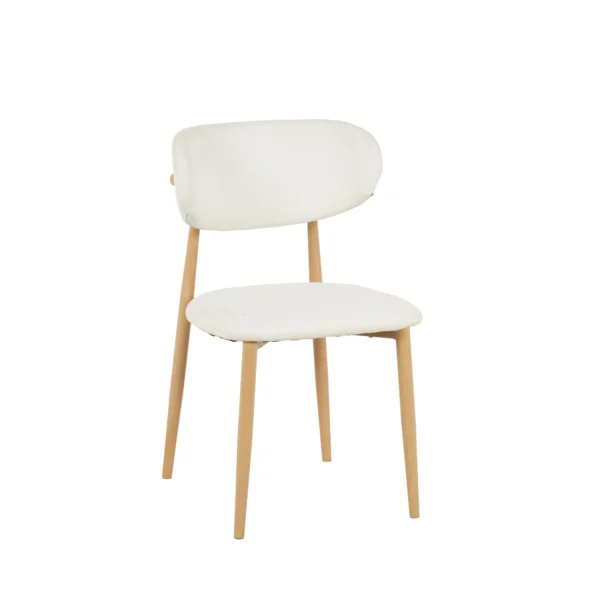 כיסא לפינת אוכל דגם 6120 בצבע בז' שילוב רגליים דמוי עץ אלון