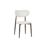 כיסא לפינת אוכל דגם 6120 בצבע בז' שילוב רגליים דמוי עץ אגוז