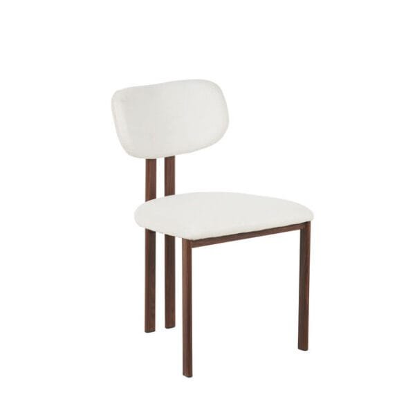 כיסא לפינת אוכל דגם 6122 בצבע בז' שילוב רגליים דמוי עץ אגוז