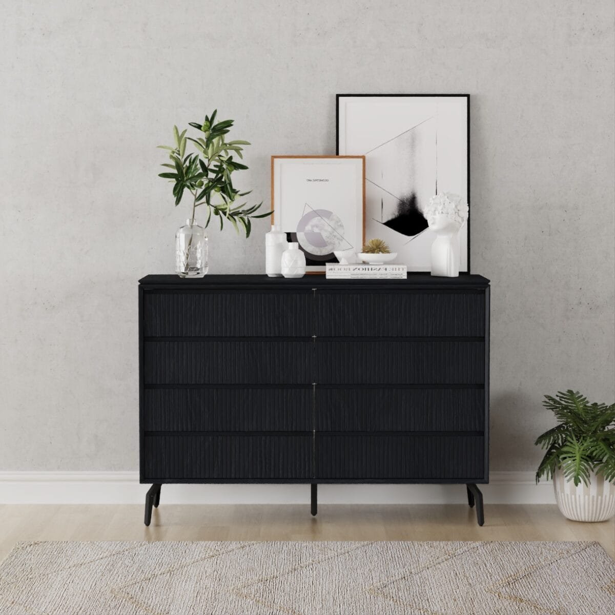 ⁦שידת אחסון 8 מגירות דגם 5052 בצבע שחור⁩ – תמונה ⁦3⁩