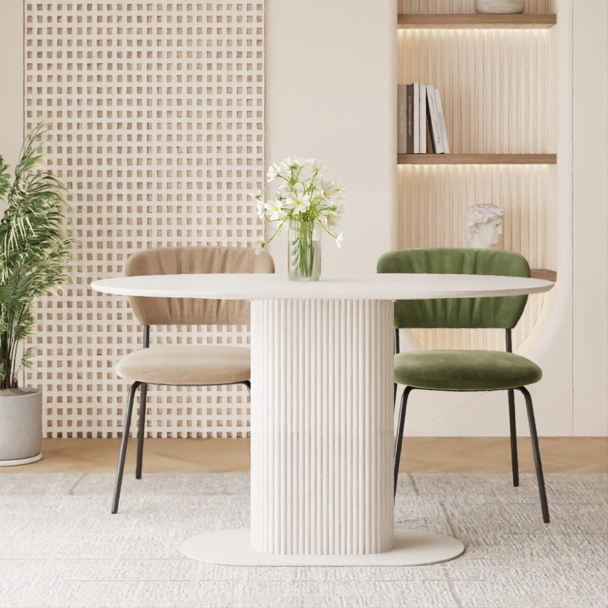 ⁦שולחן פינת אוכל אובלי דגם 811 בצבע סהרה⁩ – תמונה ⁦4⁩