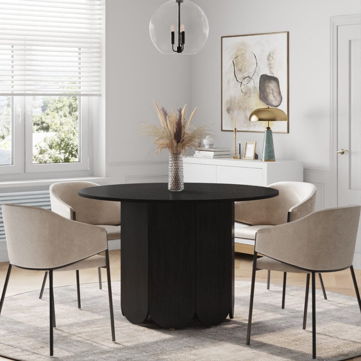 ⁦שולחן פינת אוכל עגול דגם 809 בצבע שחור⁩ – תמונה ⁦5⁩