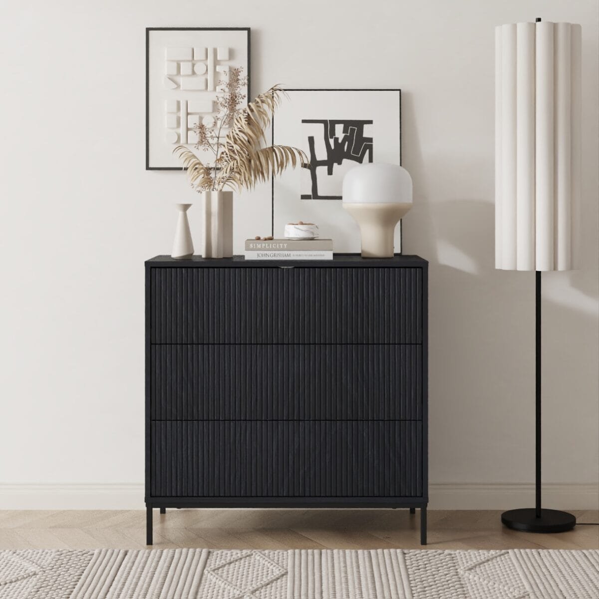 ⁦שידת אחסון 3 מגירות דגם 5050 בצבע שחור⁩ – תמונה ⁦3⁩