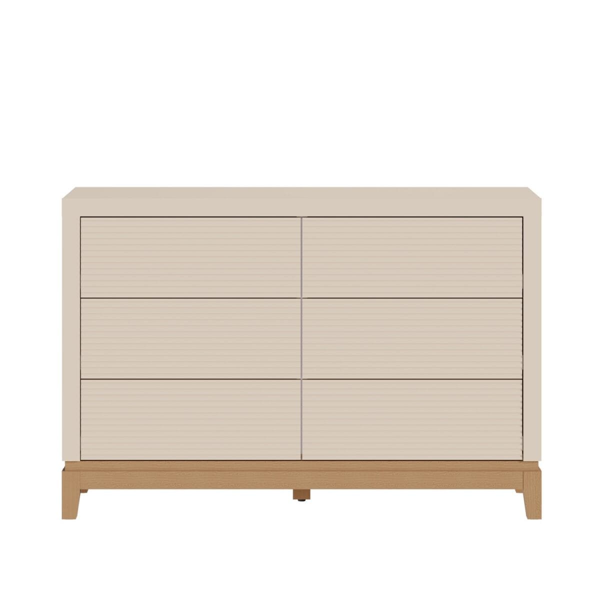 ⁦שידת אחסון 6 מגירות דגם 5047 בצבע סהרה שילוב רגלים בצבץ עץ אלון⁩ – תמונה ⁦4⁩