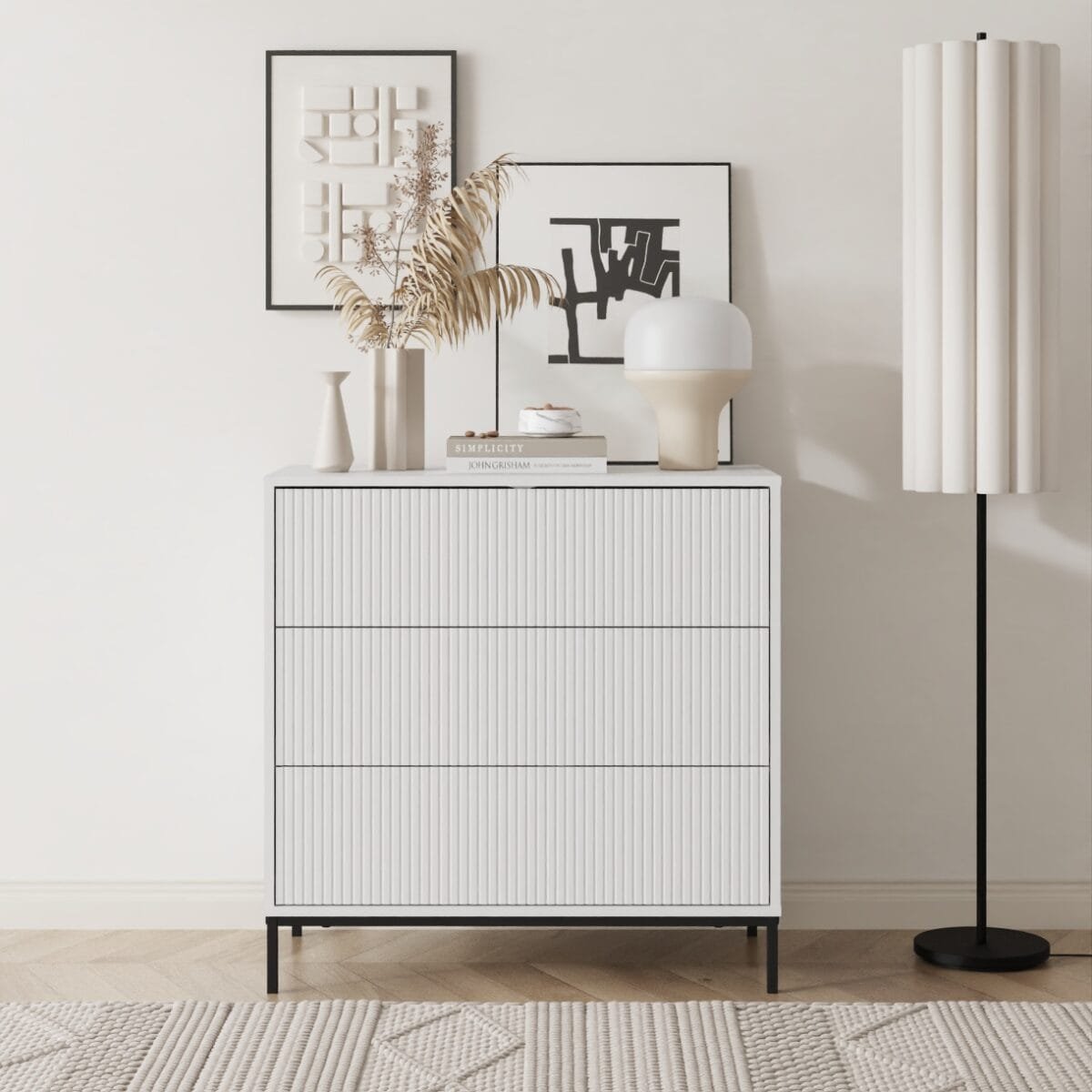 ⁦שידת אחסון 3 מגירות דגם 5050 בצבע לבן⁩ – תמונה ⁦6⁩