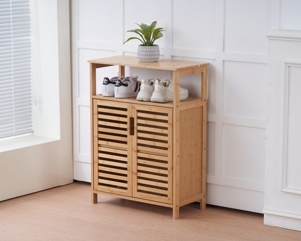 ⁦שידת אחסון מבמבוק לכניסה לבית או לחדר רחצה דגם 905⁩ – תמונה ⁦4⁩