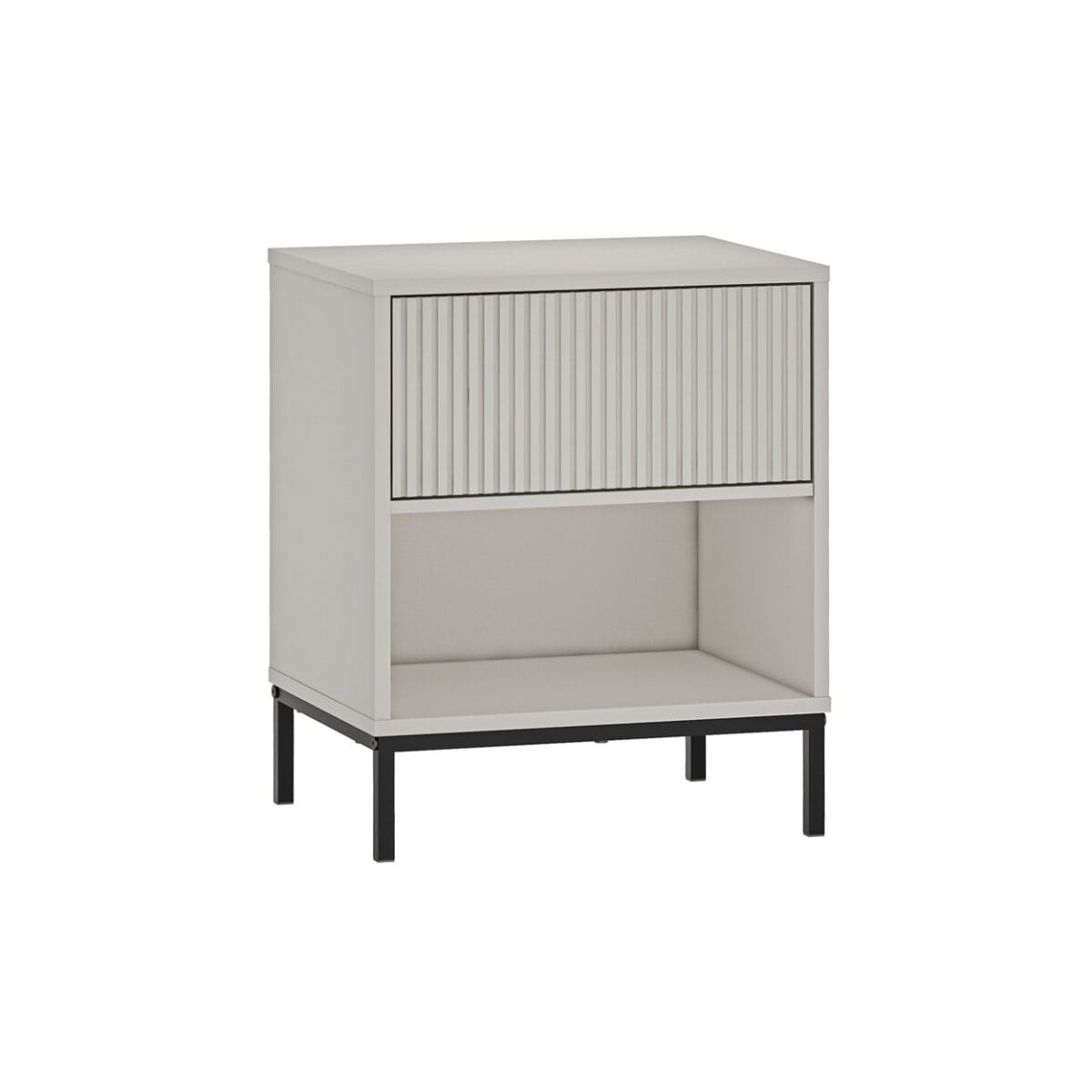 ⁦שידת לילה מעוצבת לצד המיטה בצבע שמנת דגם 3073⁩ – תמונה ⁦2⁩