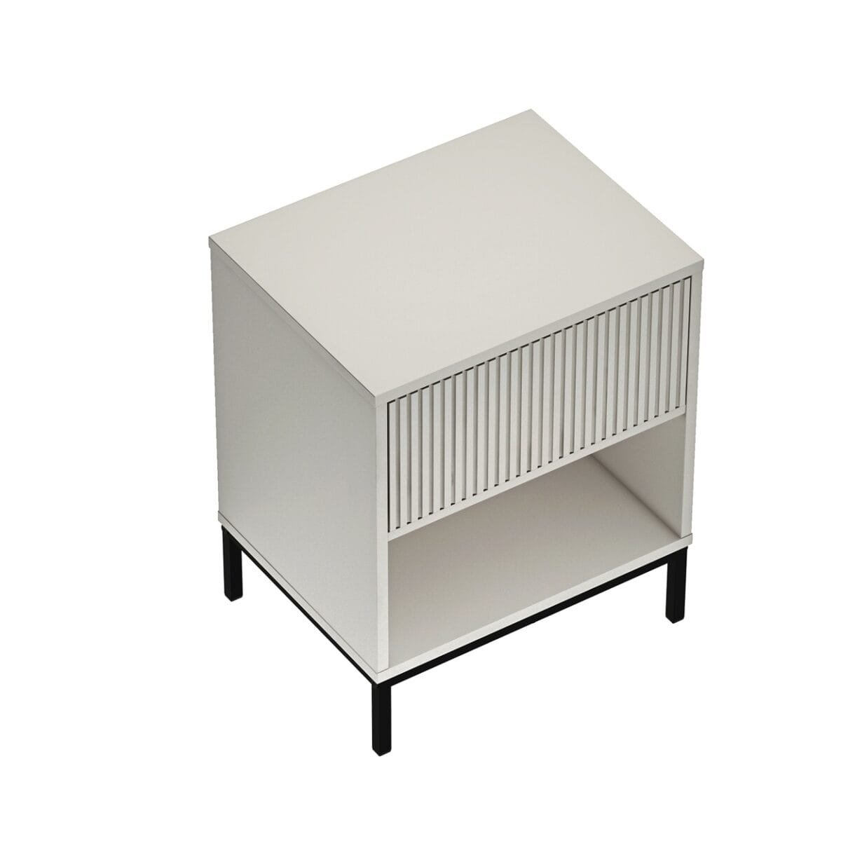 ⁦שידת לילה מעוצבת לצד המיטה בצבע שמנת דגם 3073⁩ – תמונה ⁦5⁩