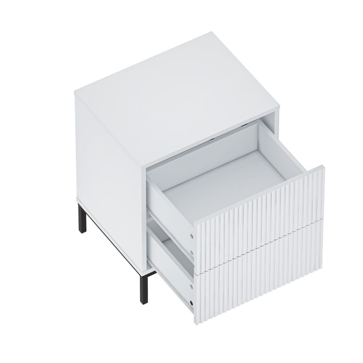 ⁦שידת לילה יוקרתית לצד המיטה בצבע לבן דגם 3074⁩ – תמונה ⁦3⁩