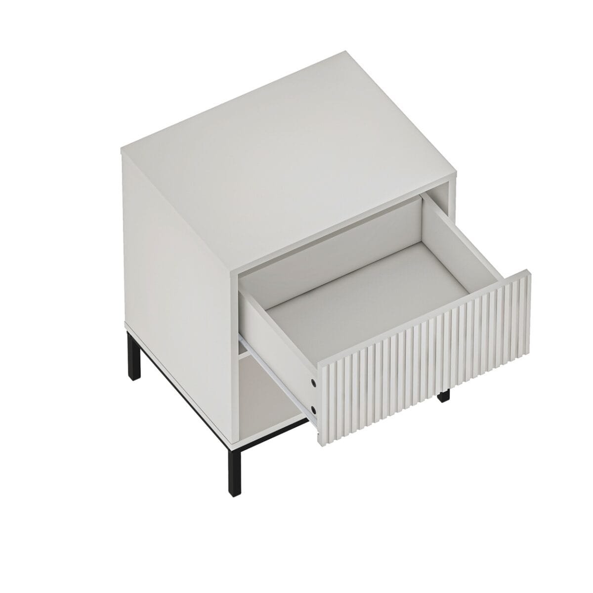 ⁦שידת לילה מעוצבת לצד המיטה בצבע שמנת דגם 3073⁩ – תמונה ⁦3⁩