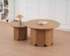 ⁦זוג שולחנות קפה עגולים דגם 5015 בצבע עץ אלון⁩ – תמונה ⁦5⁩