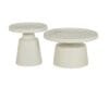 זוג שולחנות קפה עגולים לסלון דגם 5016 בצבע קרם מבית Step Up