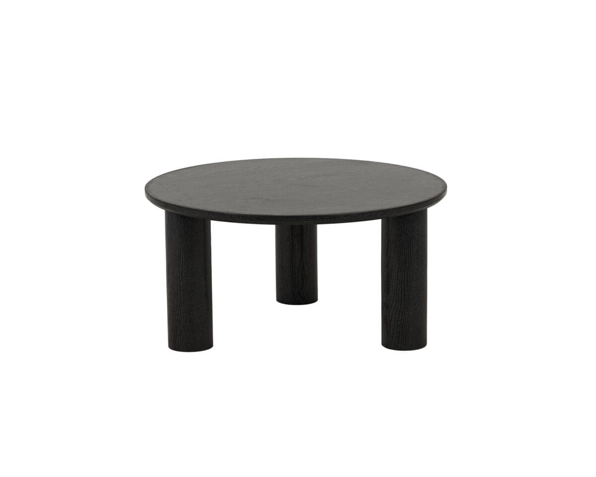 ⁦שולחן קפה עגול לסלון דגם 5017 בצבע עץ שחור⁩ – תמונה ⁦4⁩