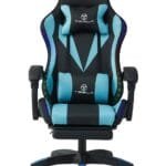 כיסא גיימינג כולל תאורת LED כרית עיסוי  והדום נפתח Tesla דגם 7031 כחול