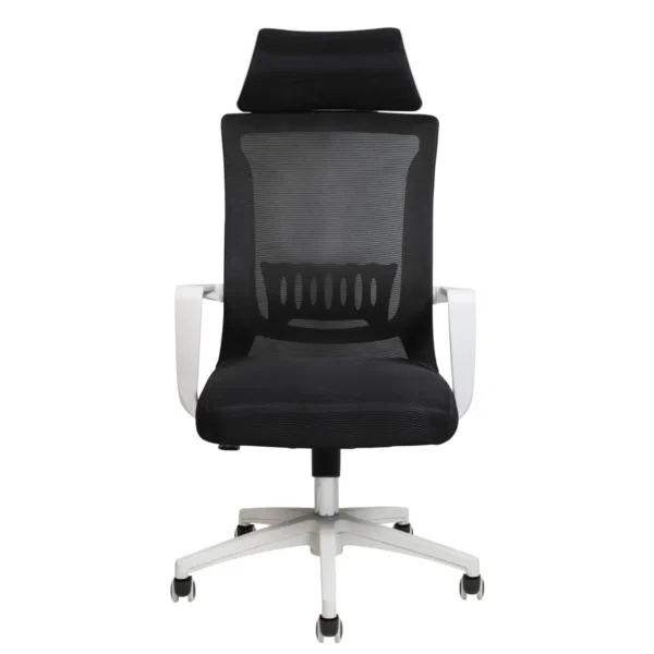 כיסא מחשב משרדי מתכוונן דגם 7019 צבע שחור בשילוב לבן