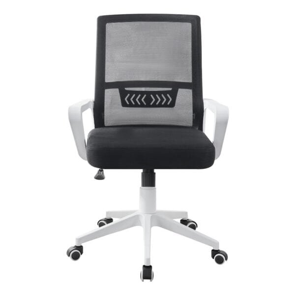 כיסא מחשב משרדי מתכוונן דגם 7018 מבית Step Up צבע לבן שילוב שחור