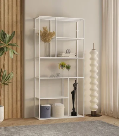 כוננית מתכת לבנה דגם 206 מבית Step Up