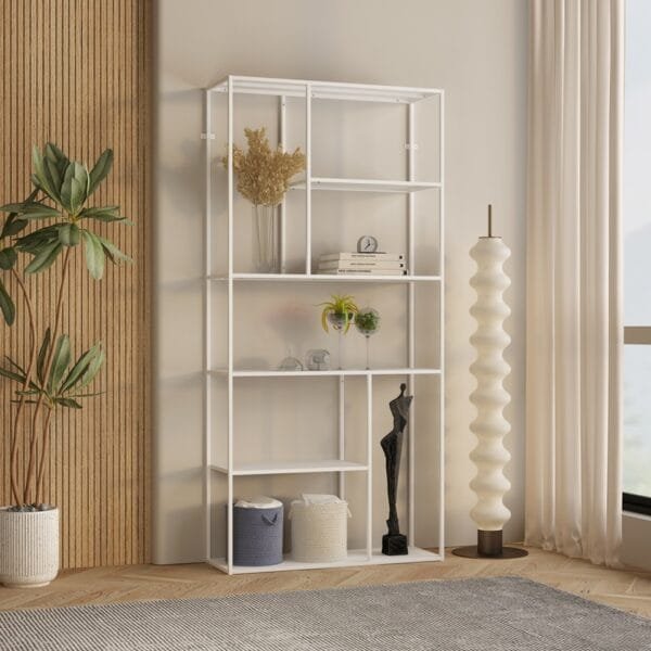 כוננית מתכת לבנה דגם 206 מבית Step Up