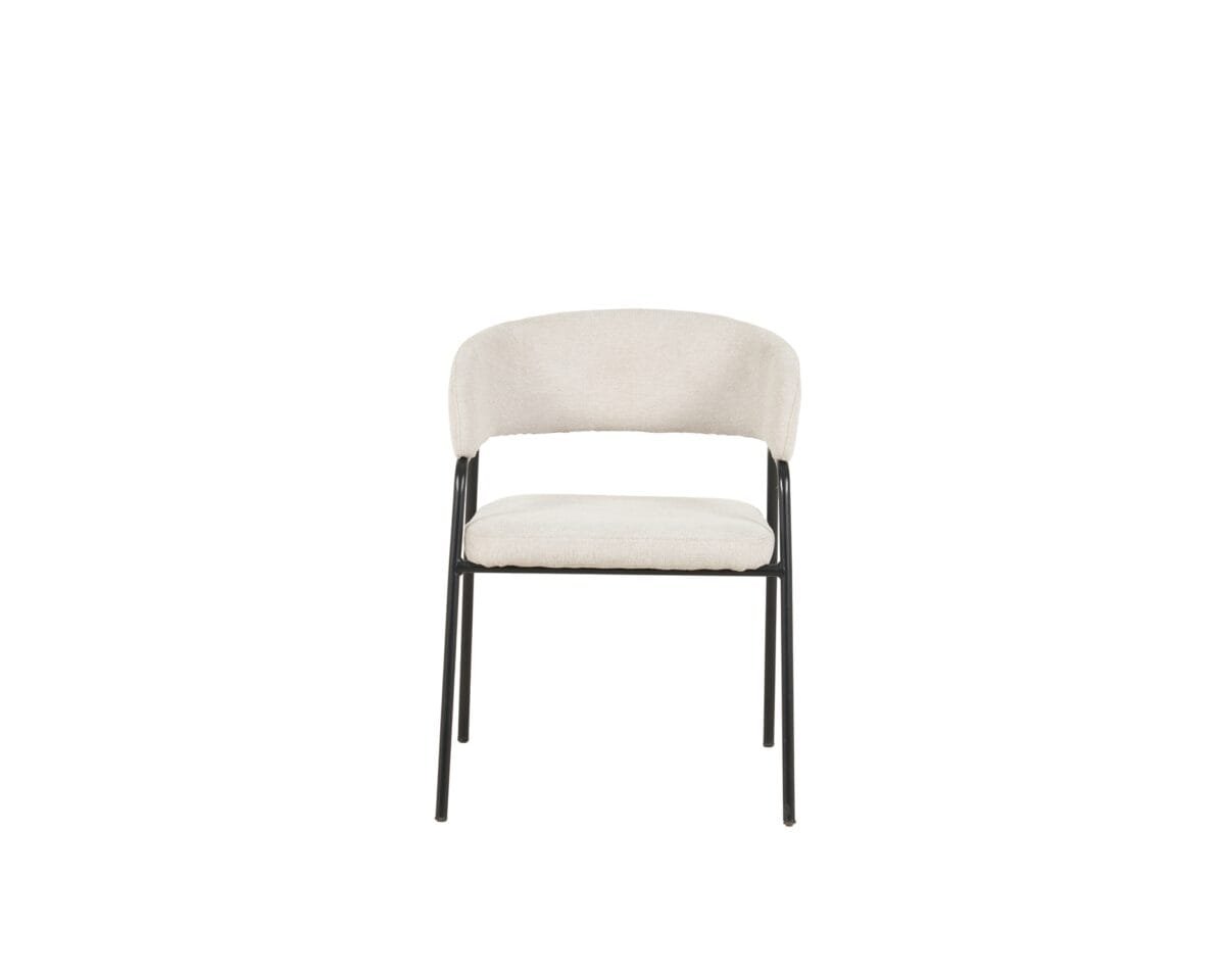 ⁦כיסא מרופד לפינת אוכל דגם 6132 בצבע קרם⁩ – תמונה ⁦2⁩