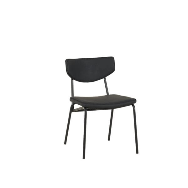 כיסא בריפוד דמוי עור לפינת אוכל דגם 6135 בצבע שחור