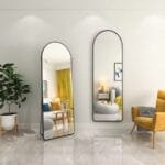 מראת גוף חצי אובלית עומדת/נתלת בצבע שחור דגם 9006