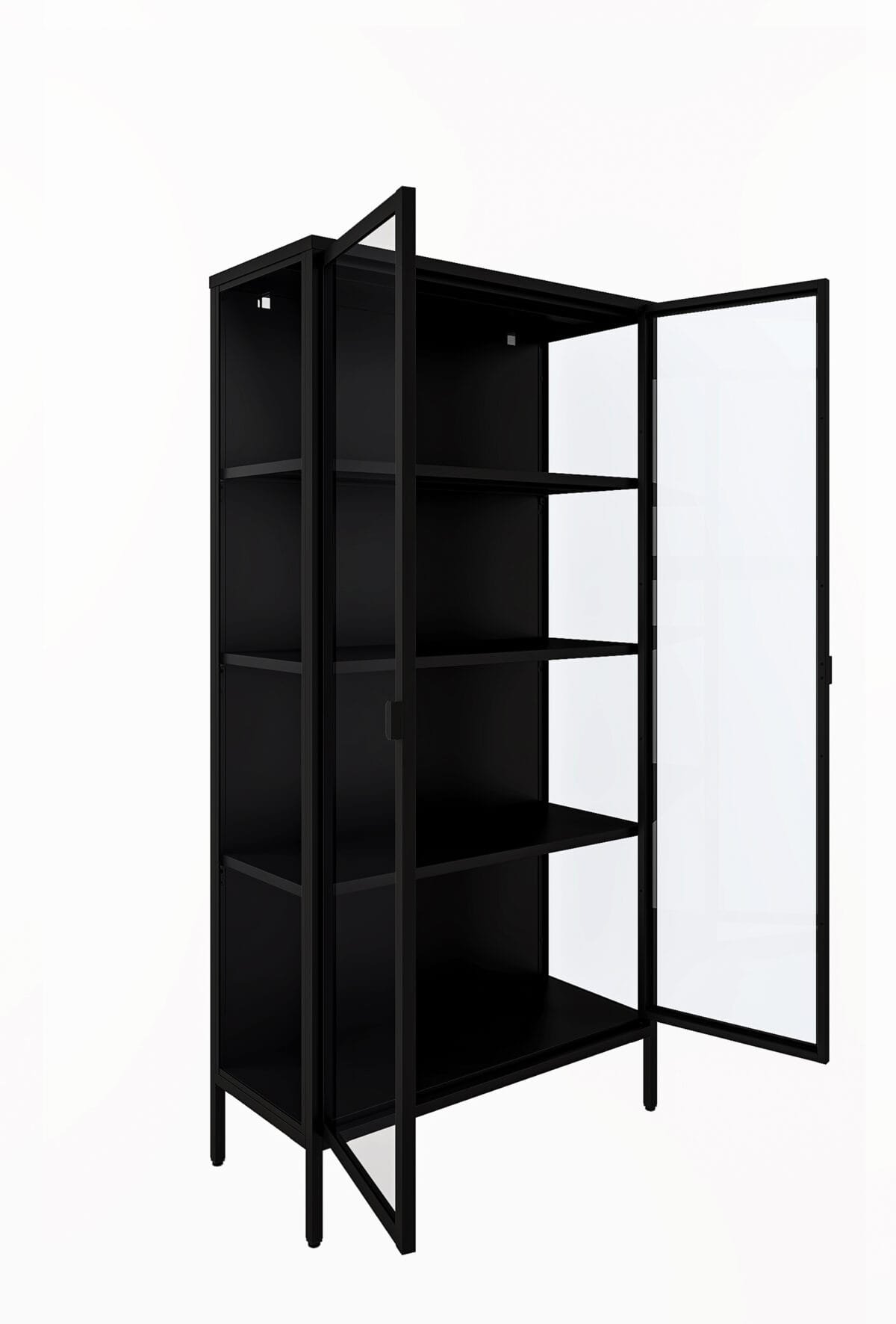 ⁦יחידת מדפים ממתכת בשילוב דלתות זכוכית דגם 209 בצבע שחור⁩ – תמונה ⁦6⁩