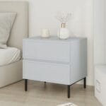 שידת לילה מעוצבת לצד המיטה בצבע אפור דגם 3288