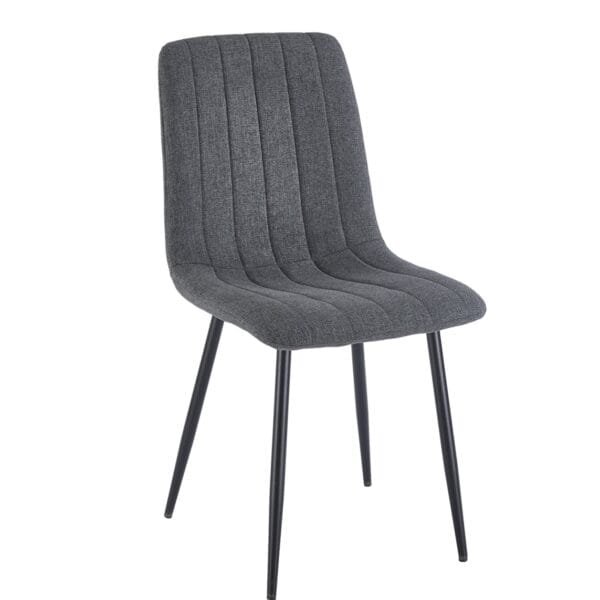 כיסא לפינת אוכל דגם 6127 בצבע אפור כהה מבית Step Up – עיצוב מודרני ונקי עם בד סינתטי קל לניקוי ורגלי מתכת חזקות. נוח, עמיד ואלגנטי לשימוש יומיומי בבית או במסעדה.